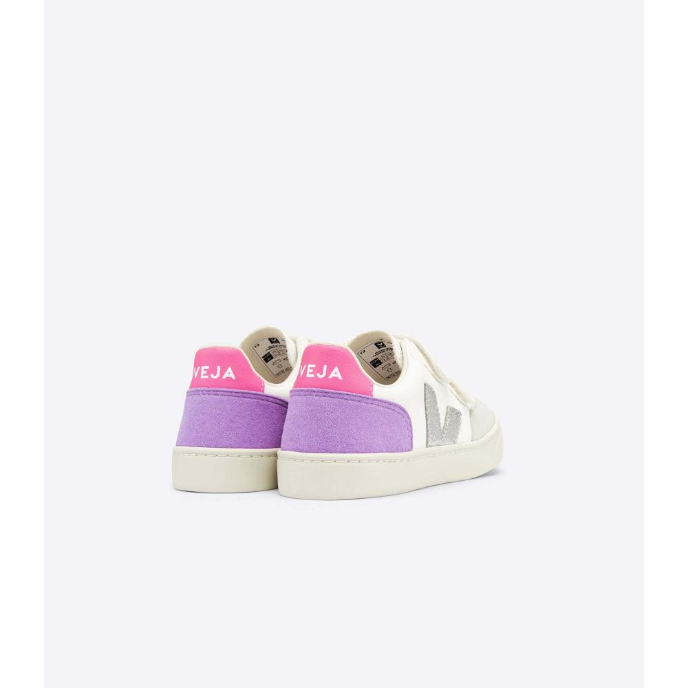 Veja V-12 CHROMEFREE Schoenen Kinderen White/Purple | BE 749KOR